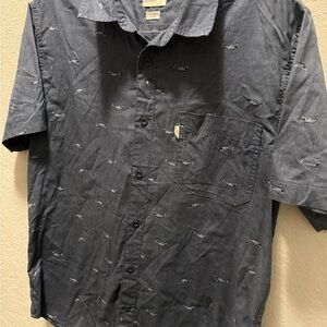 Walker st. Refinery Blue Shark Pattern Casual Shirt size L